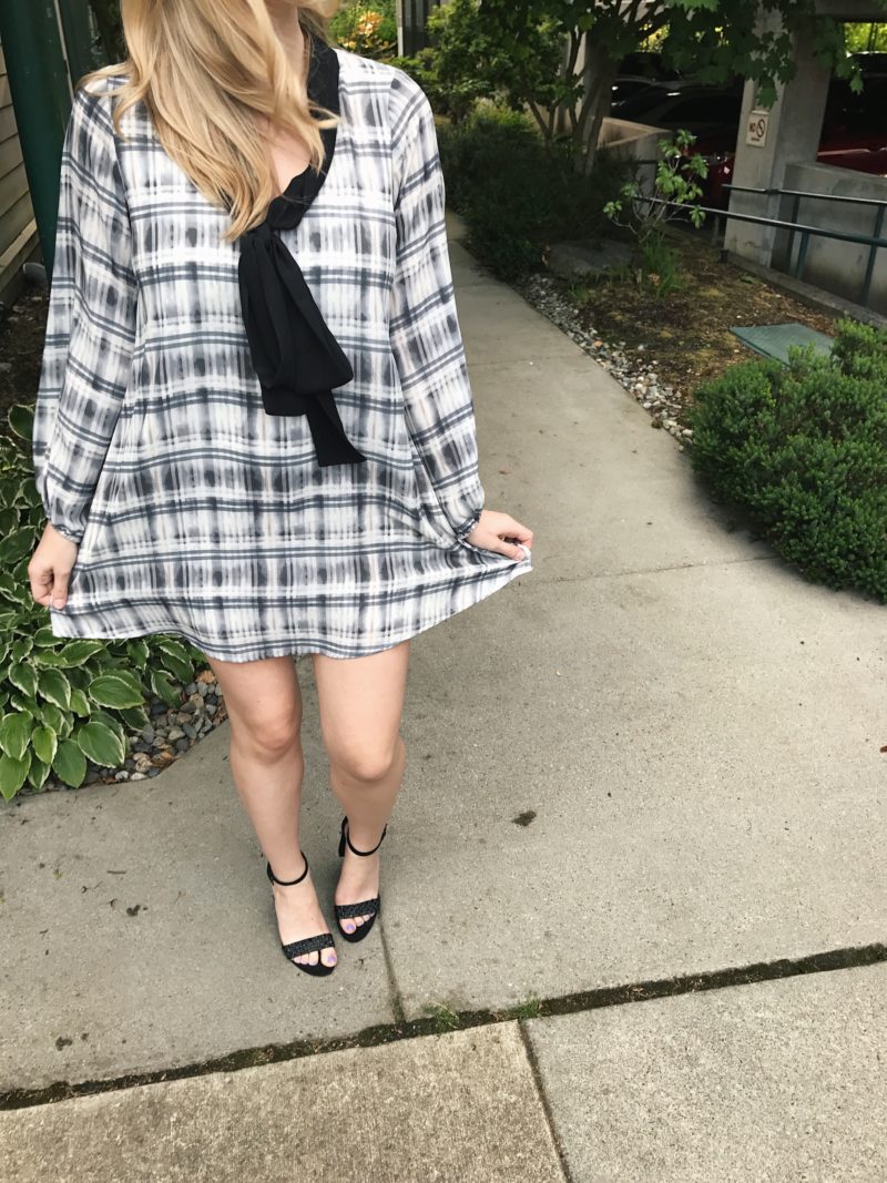 Black grey and white patterned dress from Nordstrom Rack 