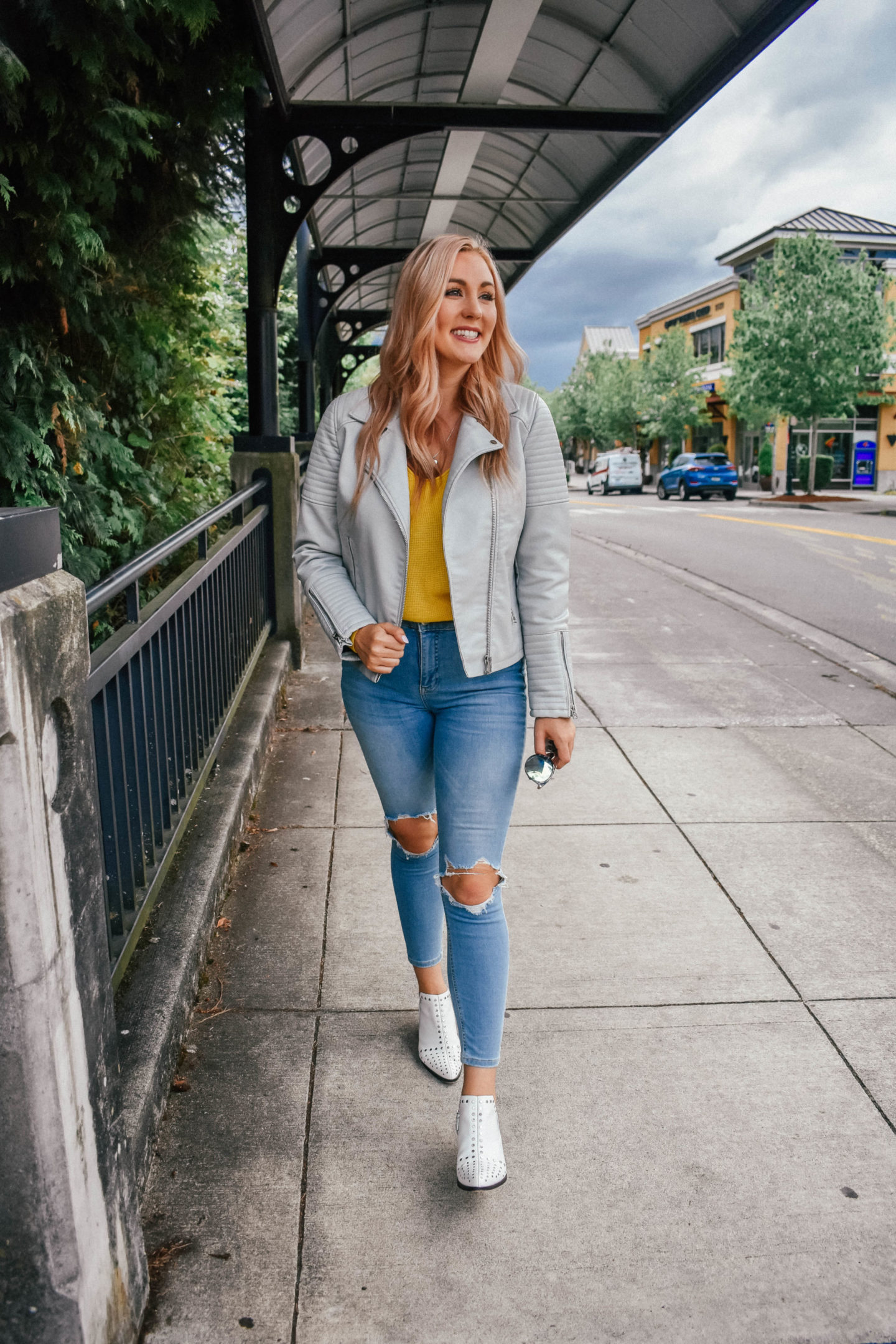 Grey Biker Jacket For Fall!