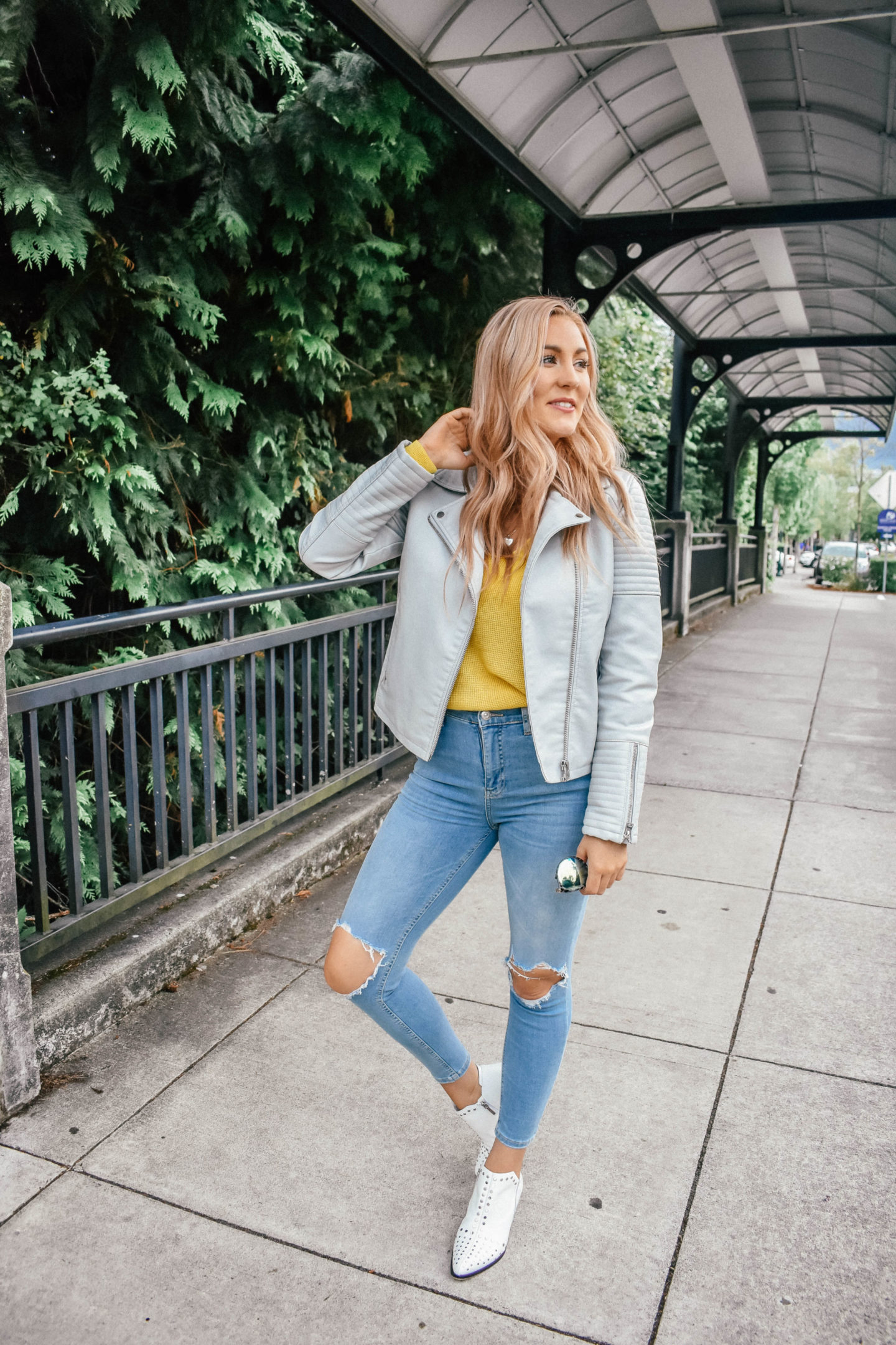 Grey Biker Jacket For Fall!