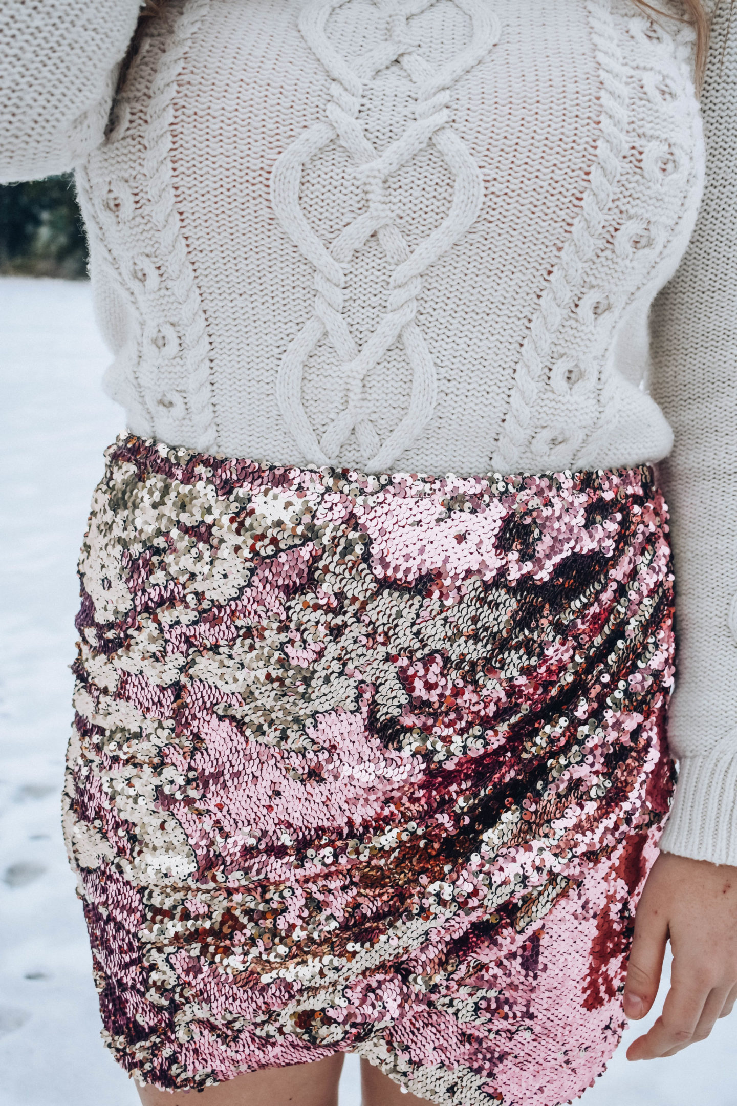 Sequin Skirt and Sweater Outfit!