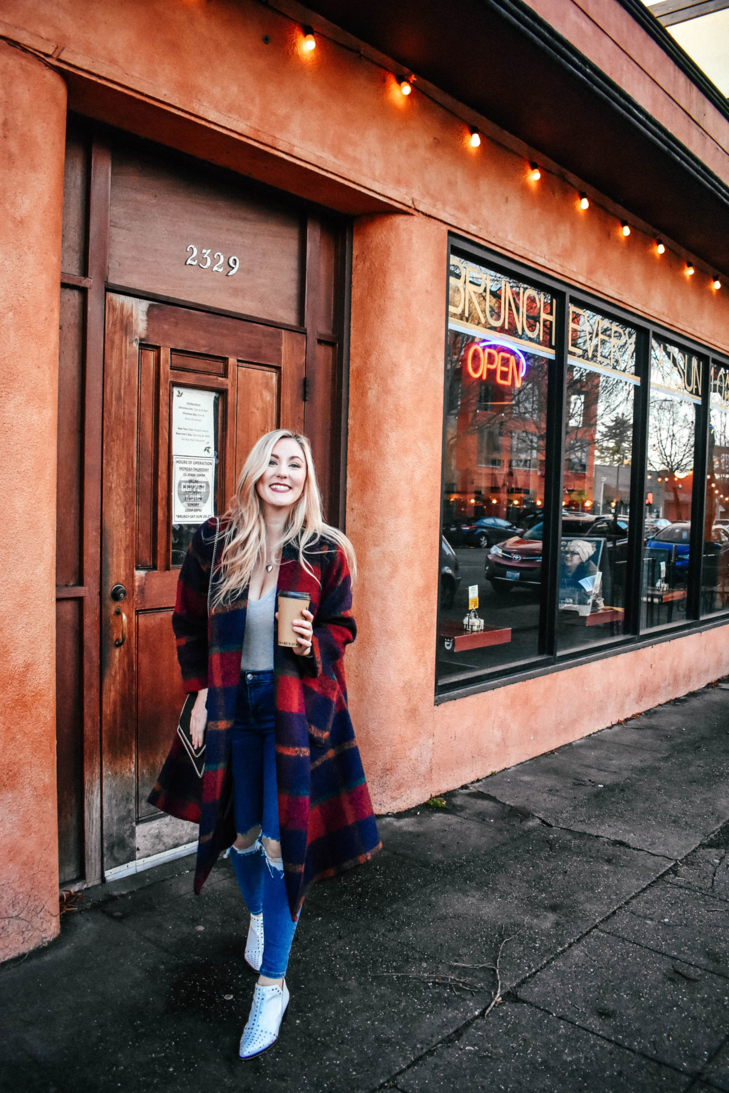 Oversized Plaid Coat