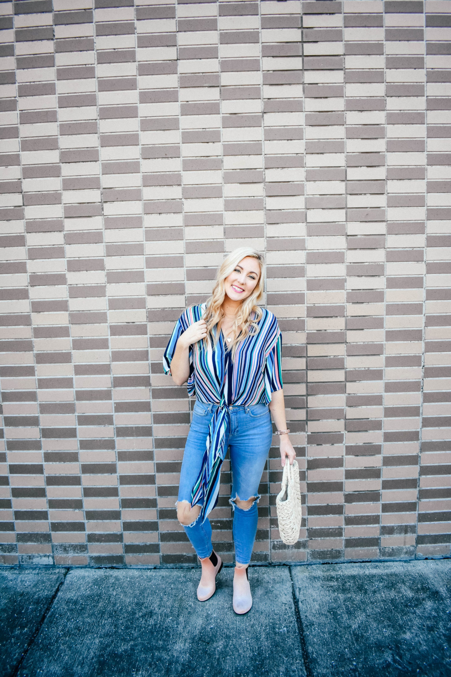 Stripes and Pink Rainboots!