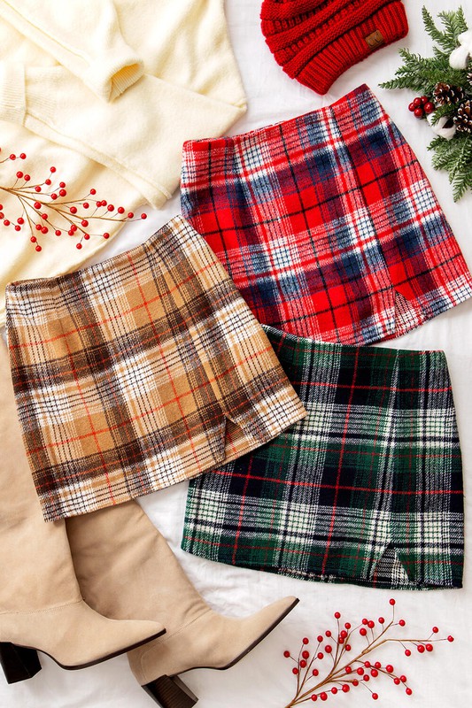 plaid mini skirts